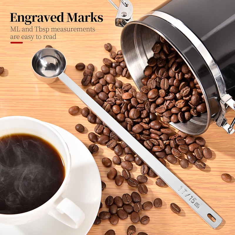Luxiwise Long Handle Coffee Scoop, 18/8 Stainless Steel Food Grade Measuring Spoon for Coffee Beans Powders Sugar, 9.9in Long Metal Scoop Tablespoon for Easy Container Reach (1tbsp/ 15ml) - Image 5